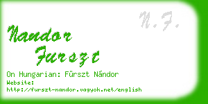 nandor furszt business card